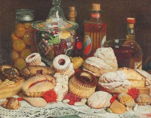 Luigi Monteverde - Natura morta con dolci e biscotti